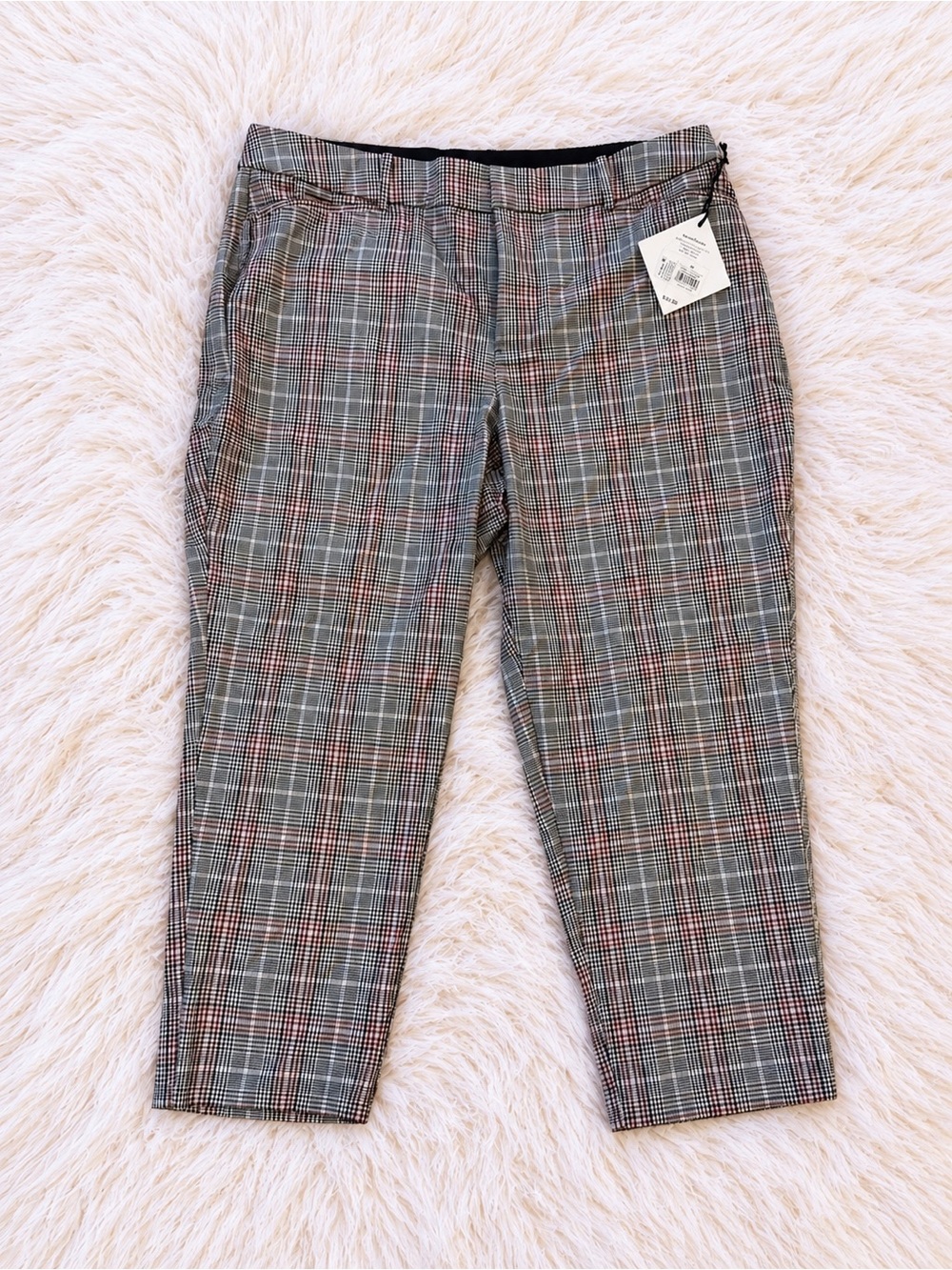 Women’s Plaid Dress Pants Ankle - Gray Multi